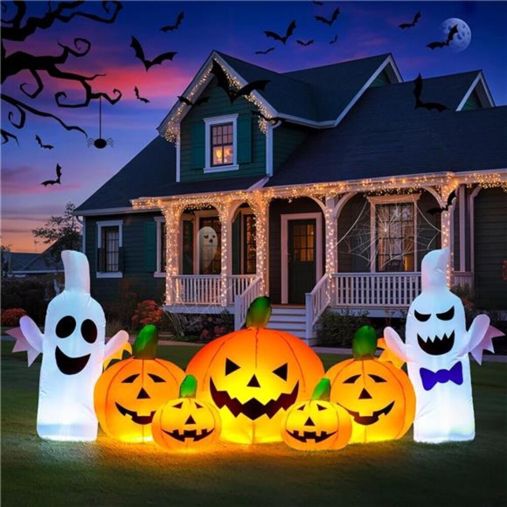 Inflatable Pumpkin 7.5FT Halloween Decor LED Lights Outdoor